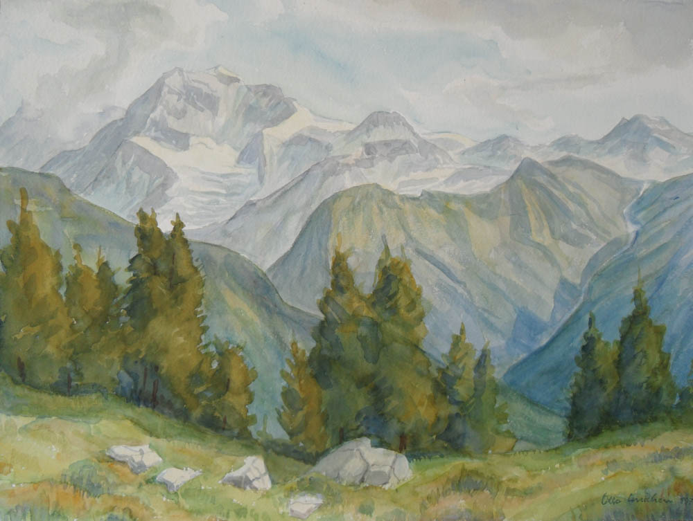 Bettmeralp - Aquarell von Otto Ineichen (11793)