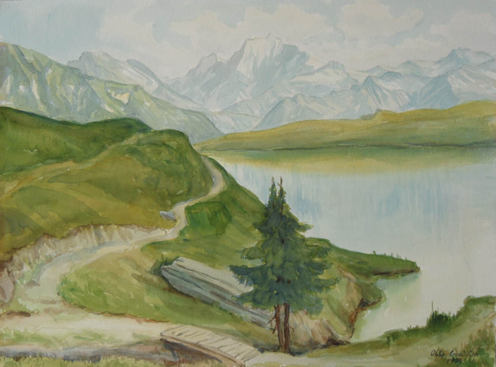 Bettmersee – Aquarell von Otto Ineichen (11794) Bettmersee - Aquarell von Otto Ineichen (11794)
