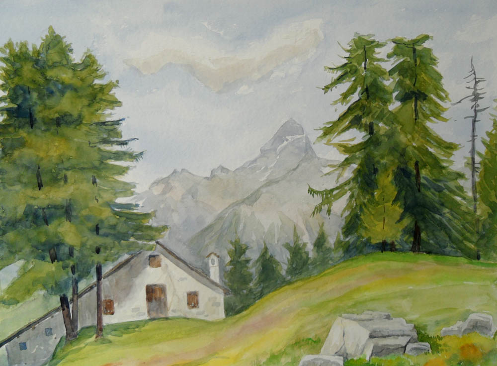 Segantiniweg - Aquarell von Otto Ineichen (11815)