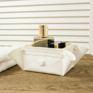 Kosmetik-Box rose blanc