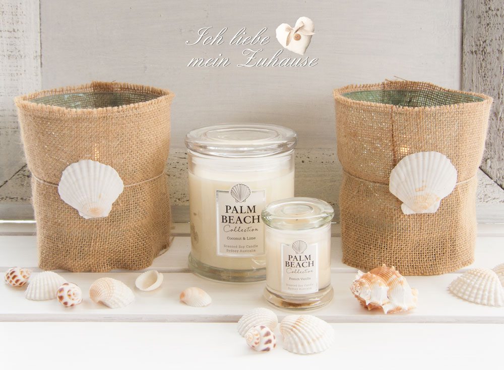 Blog - DIY - Strandfeeling mit Windlicht, Muscheln und Palm Beach Duftkerzen Coconut & Lime und French Vanilla - Bild 1