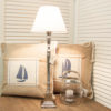 Lene Bjerre - Tischlampe Carmina Collection mit Lampenschirm aus weissen Leinen mit Windlicht aus der Tradition Collection