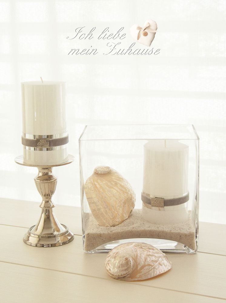 Blog - Seaside DIY mit Lene Bjerre Keramiktopf Kerzenständer Kerze Muscheln Sand - Bild 5