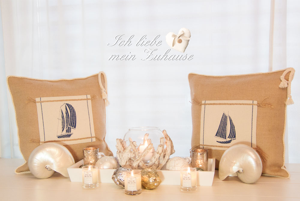 Blog - Weihnachten im Seaside-Stil mit Kissen Muscheln Palm Beach Collection Duftkerzen Nautilus Windlicht - Bild 2