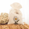 Weisses Leinen-Säckli mit Spitzen, Edelweiss & Glöggli