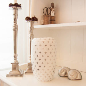 Lene Bjerre - Vase weiss/silber aus der Allie Collection