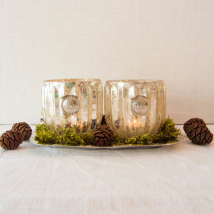 Lene Bjerre - 2 Teelichter antik-silber aus der Dante Collection / large