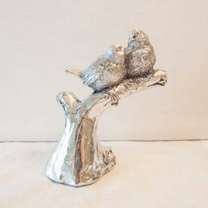 Lene Bjerre - 2 Vögel auf dem Ast aus der Serafina Collection / antik - silber