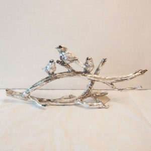 Lene Bjerre - 3 Vögel auf dem Ast aus der Serafina Collection / antik - silber