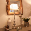 Lene Bjerre - Tischlampe Coletta silver mit weissem Monogramm-Schirm