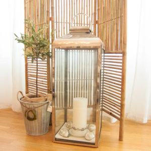 Lene Bjerre - Laterne Fiona Collection extra-large, mit weissem Fellgriff